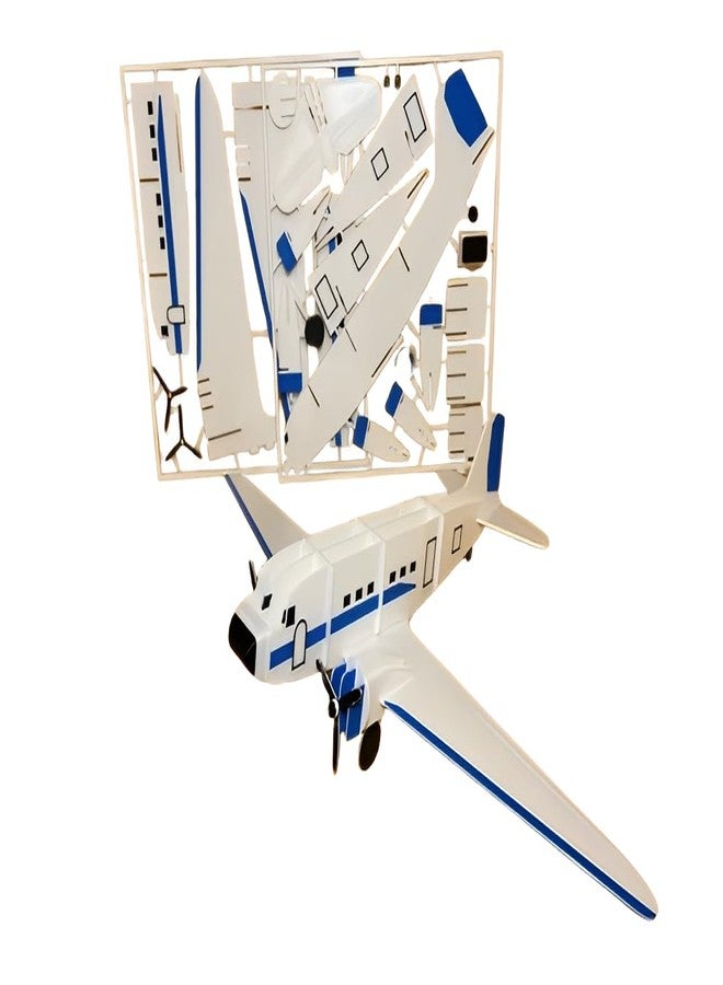 Beoals 3D Plastic Puzzle Aircraft Model Kit, Classic Passenger Plane, Multicolor - Image 1